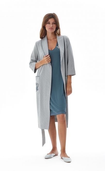 Сорочка женская с декором тёмный изумруд (51983) фото