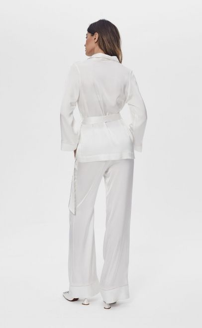 Пижама с брюками из вискозы  белая лилия (61822-1) фото