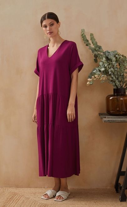 Платье летнее женское пурпурный (61749-2) фото