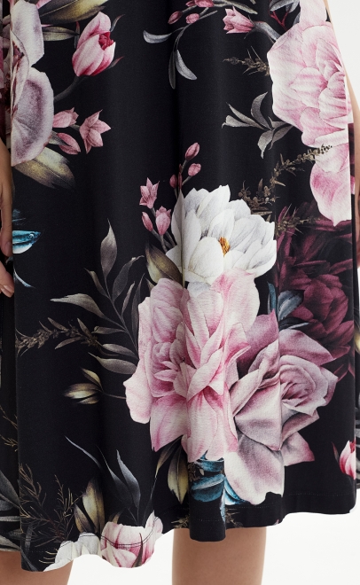 Сорочка женская из вискозы бордовые пионы (52041) фото