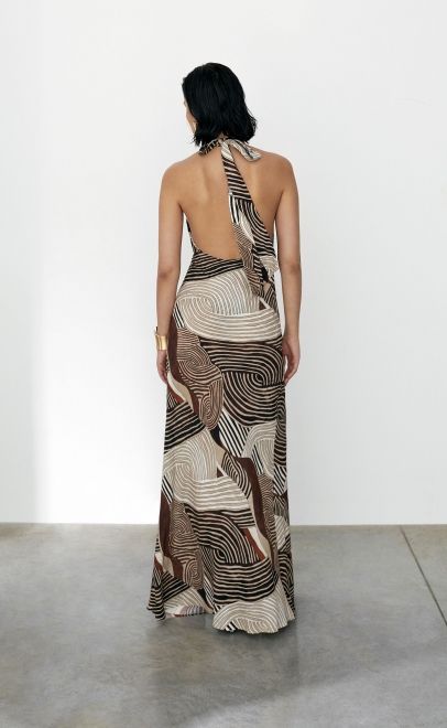 Платье женское коричнево-бежевый (61940) фото