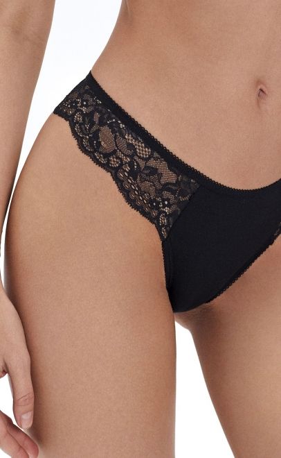 Трусики стринг женские чёрный (S-201-1) фото