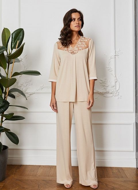 Топ пижамный с кружевом фото