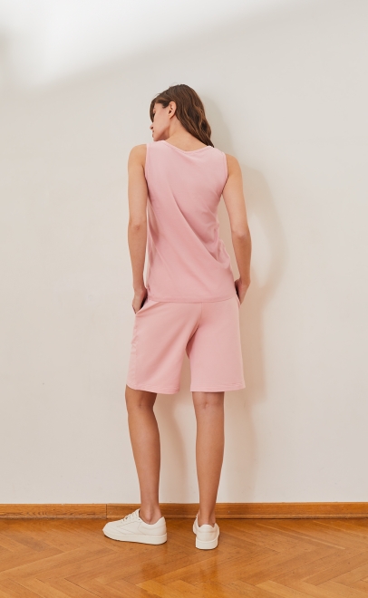 Топ женский из хлопка розовый (55381-4) фото