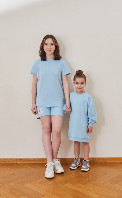 Толстовка для девочки голубой (30450-2) фото