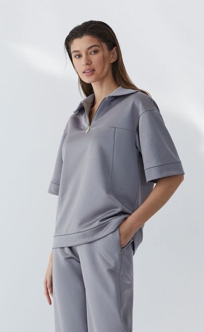 Джемпер летний женский серый металлик (30556-2) фото