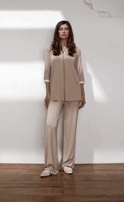 Пижама с брюками из вискозы с кружевом  (51840-2+51888-2) фото