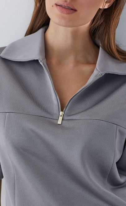 Джемпер летний женский серый металлик (30556-2) фото