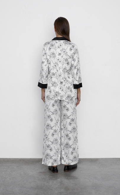 Пижама с брюками женская молочный (60613) фото