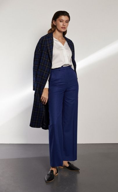 Брюки прямые женские синий (13005-3) фото
