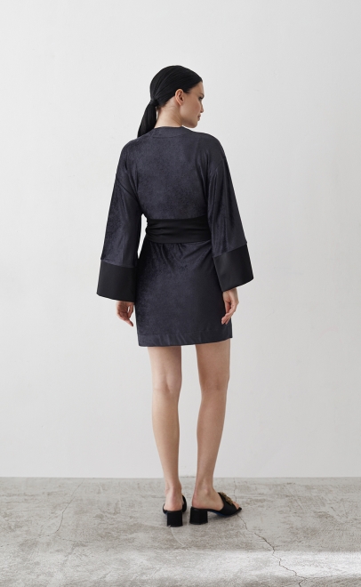 Халат домашний женский чёрный (20452-2) фото