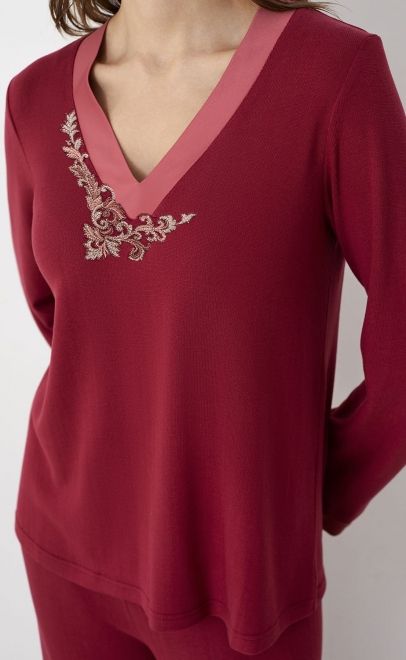 Костюм домашний женский бордовый (30489-1) фото