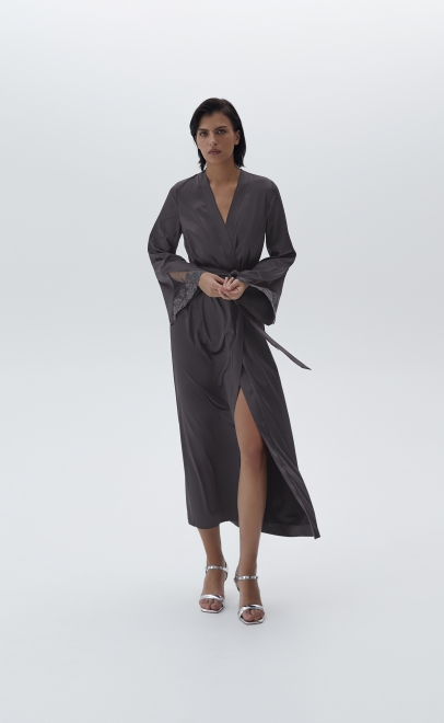 Халат женский серый (60592-1) фото