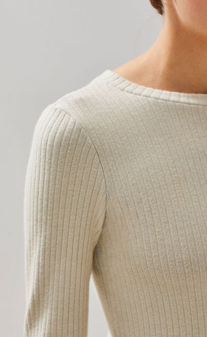 Лонгслив женский холодный бежевый (51991-5) фото