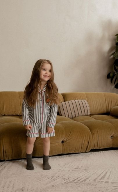 Шорты пижамные для девочки  сине-белый (55373) фото