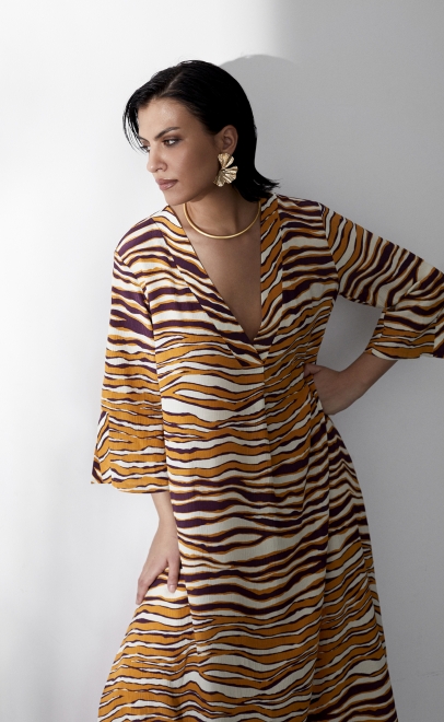 Платье женское оранжево-бордовый (61950-1) фото