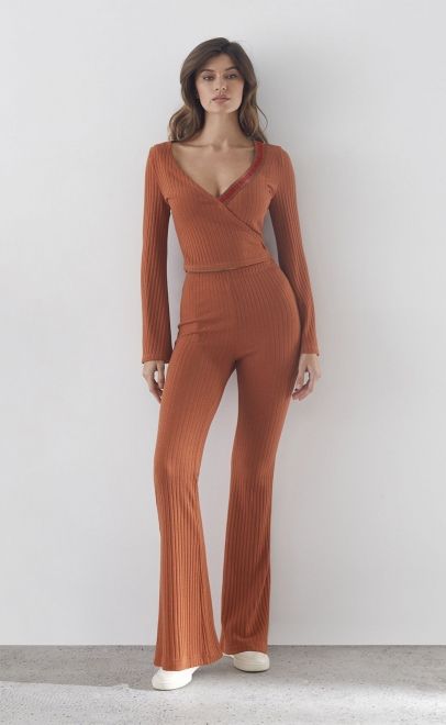 Брюки женские терракотовый (30494-1) фото
