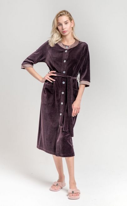 Халат домашний женский серо-коричневый (20401-1) фото