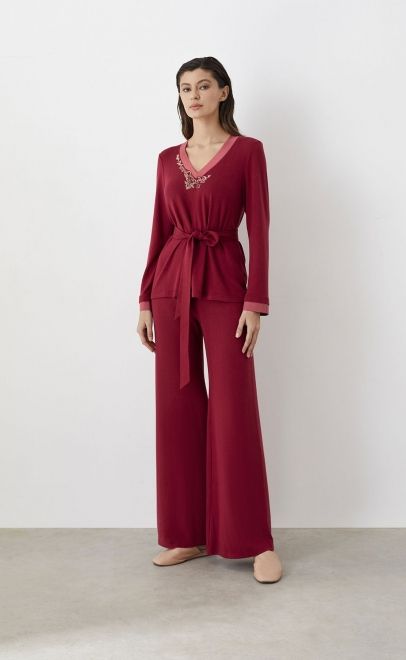 Костюм домашний женский бордовый (30489-1) фото