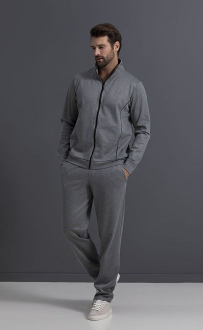 Толстовка домашняя мужская серый меланж (30469-2) фото