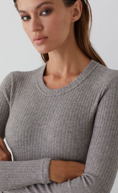 Лонгслив женский серый (51991-4) фото