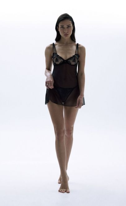 Комбинация с трусиками чёрный (K00-174) фото