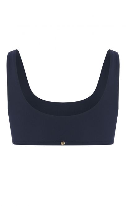 Верх купальника-лиф майка, укороченный, без застежки и съемным вкладышем тёмно-синий (212056L) фото