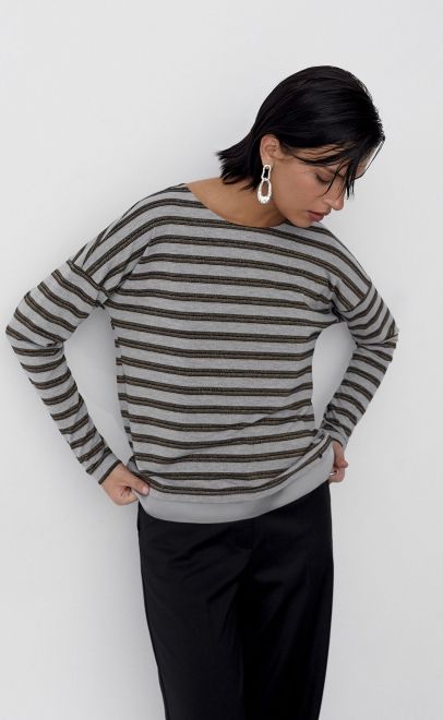 Лонгслив женский светло-серый (56498-2) фото