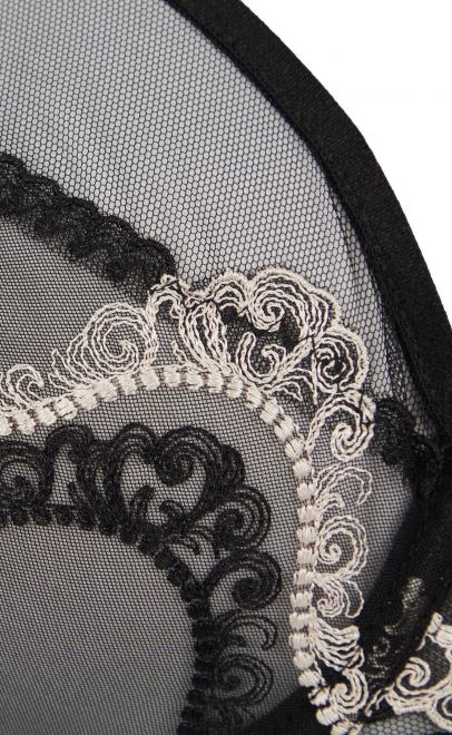 Бюстгальтер с кружевной чашкой чёрно-золотой (L35-211-2) фото