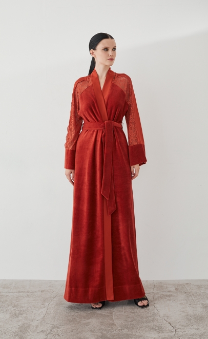 Халат домашний терракотовый (20473-3) фото