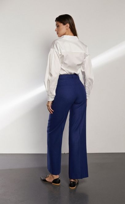 Брюки прямые женские синий (13005-3) фото
