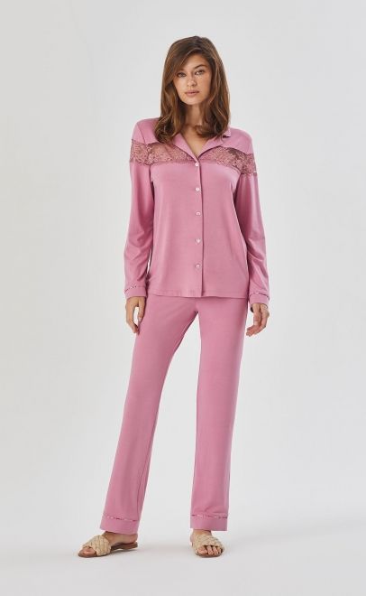 Пижама с брюками розовый (52056) фото