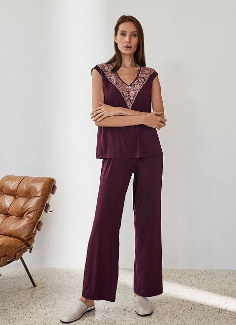 Топ пижамный с кружевом фото