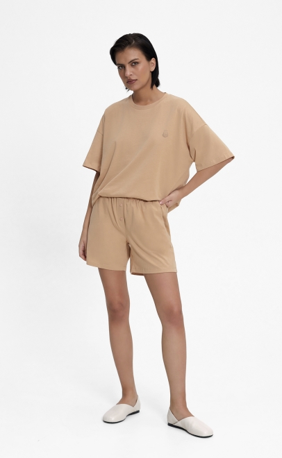 Пижама с шортами женская светло-бежевый (55512-10) фото