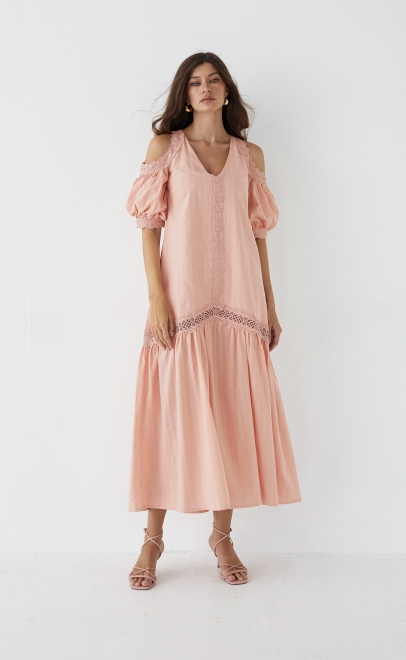 Платье женское пудренный (55479-2) фото