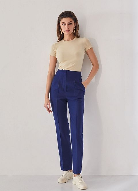 Брюки прямые без пояса женские фото