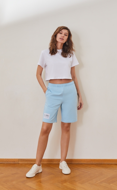 Футболка женская из хлопка белый (55380-7) фото