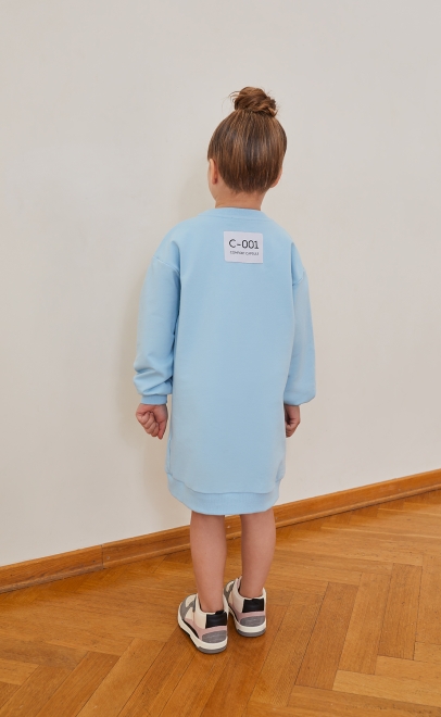 Толстовка для девочки голубой (30450-2) фото