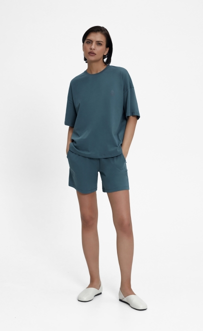 Пижама с шортами женская зелёный (55512-4) фото