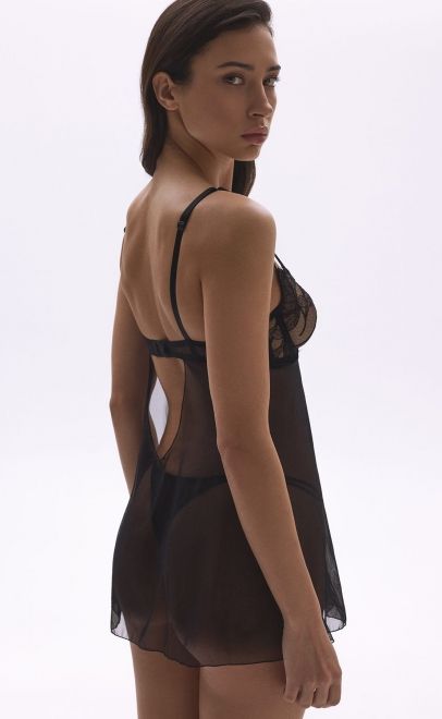 Комбинация с трусиками чёрный (K00-174) фото