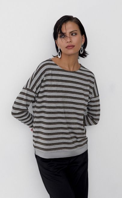 Лонгслив женский светло-серый (56498-2) фото