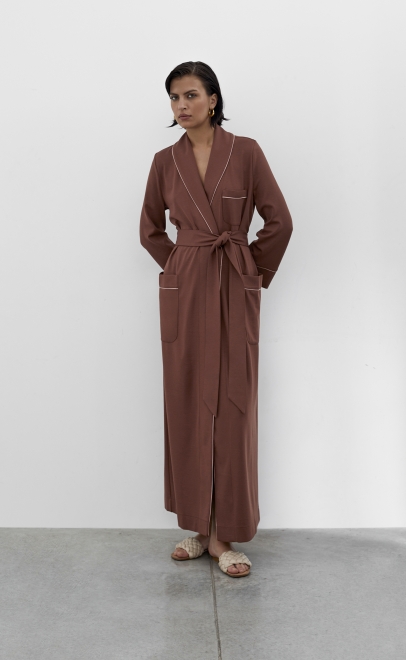 Халат домашний женский коричневый (30507-1) фото