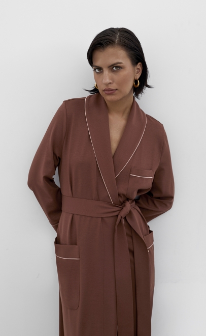 Халат домашний женский коричневый (30507-1) фото