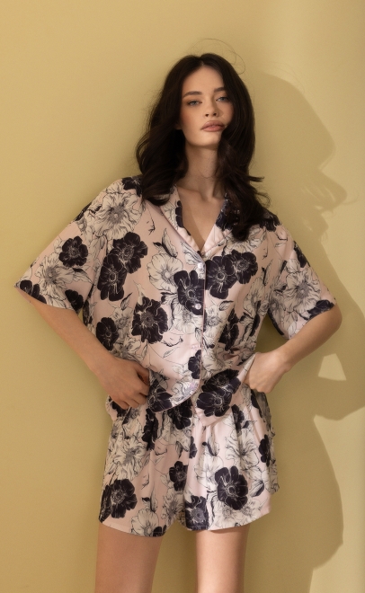 Пижама с шортами розовый (56526-1) фото