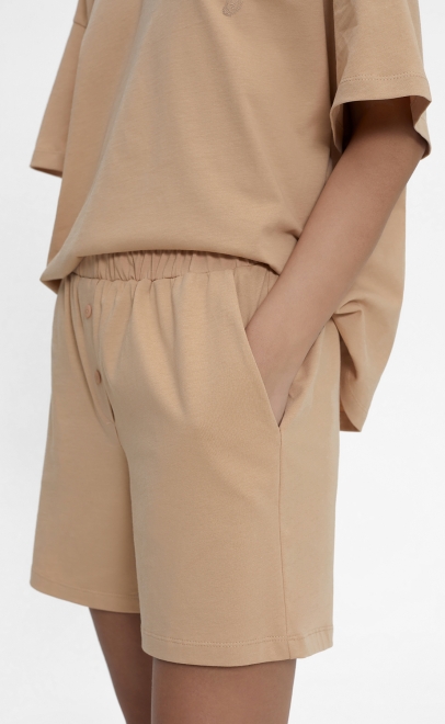 Пижама с шортами женская светло-бежевый (55512-10) фото