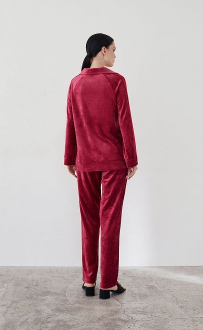 Костюм домашний женский вишневый (20466-1) фото