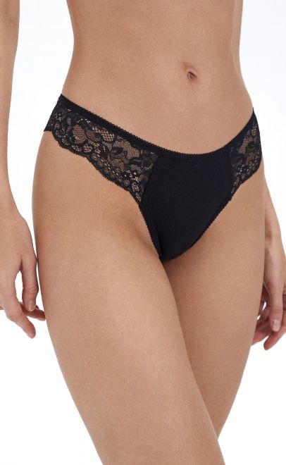 Трусики стринг женские чёрный (S-201-1) фото