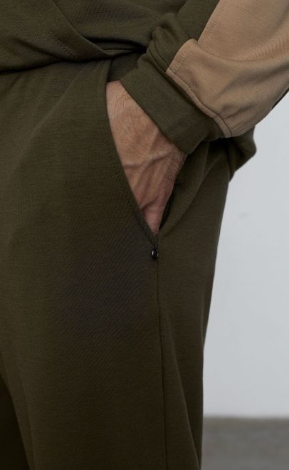 Брюки мужские  оливково-зелёный (30585-1) фото