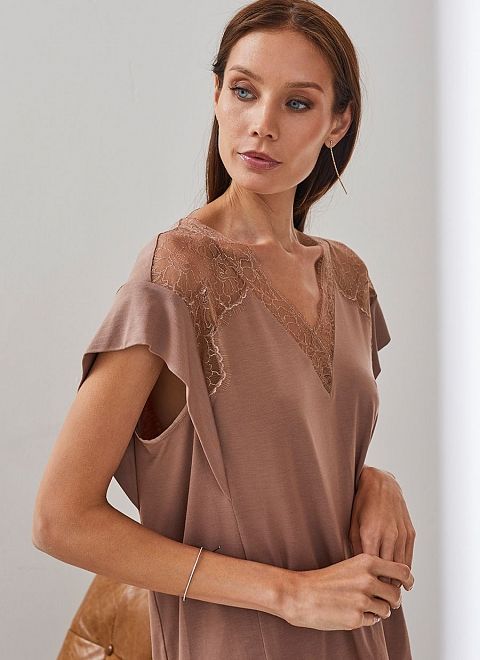 Топ пижамный с кружевом фото