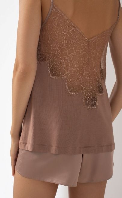 Топ пижамный с кружевом бежевый (51962-1) фото